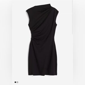 H&M WOMEN’S DRAPED JERSEY DRESS BLACK SIZE Medium